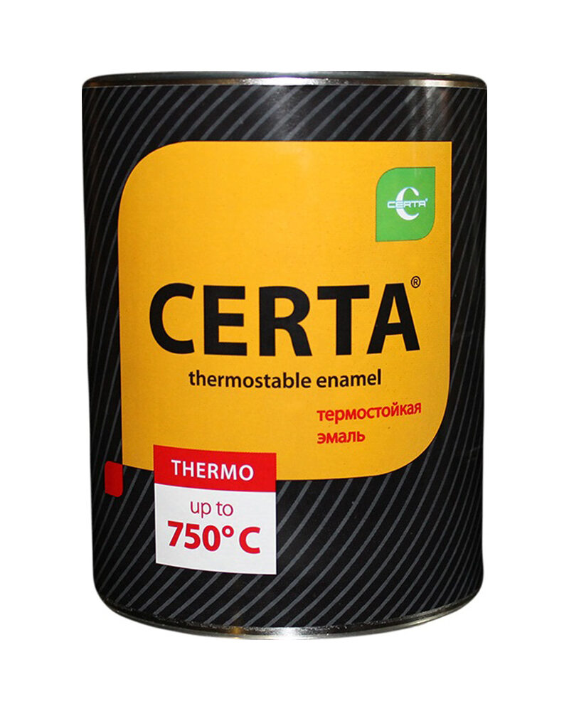Эмаль Церта термостойкая черная (до 750 град.) /0,8 кг/