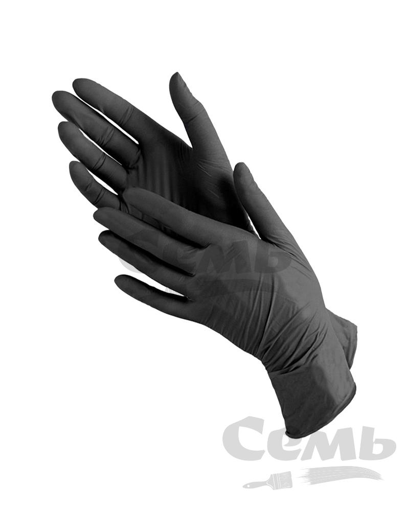 Защитные перчатки одноразовые, черные, XL (пара)