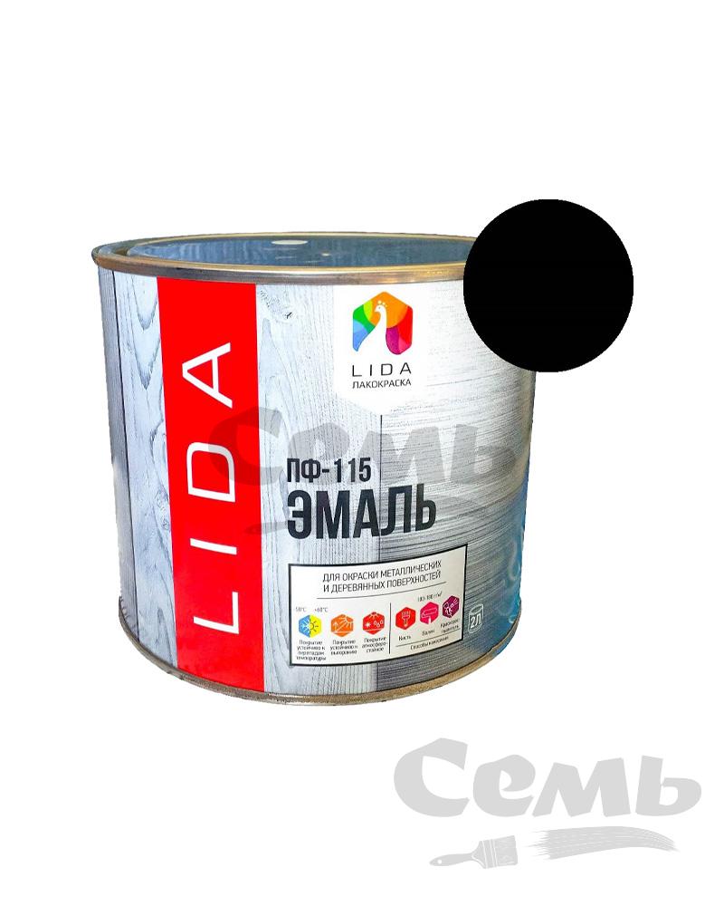 Эмаль ПФ-115 черная LIDA /2 кг/