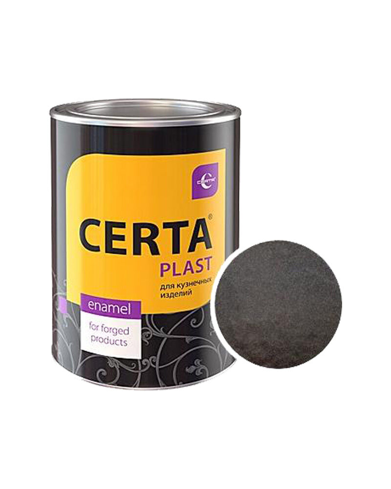 Эмаль Церта-Пласт черная с молотковым эффектом /0,8 кг/